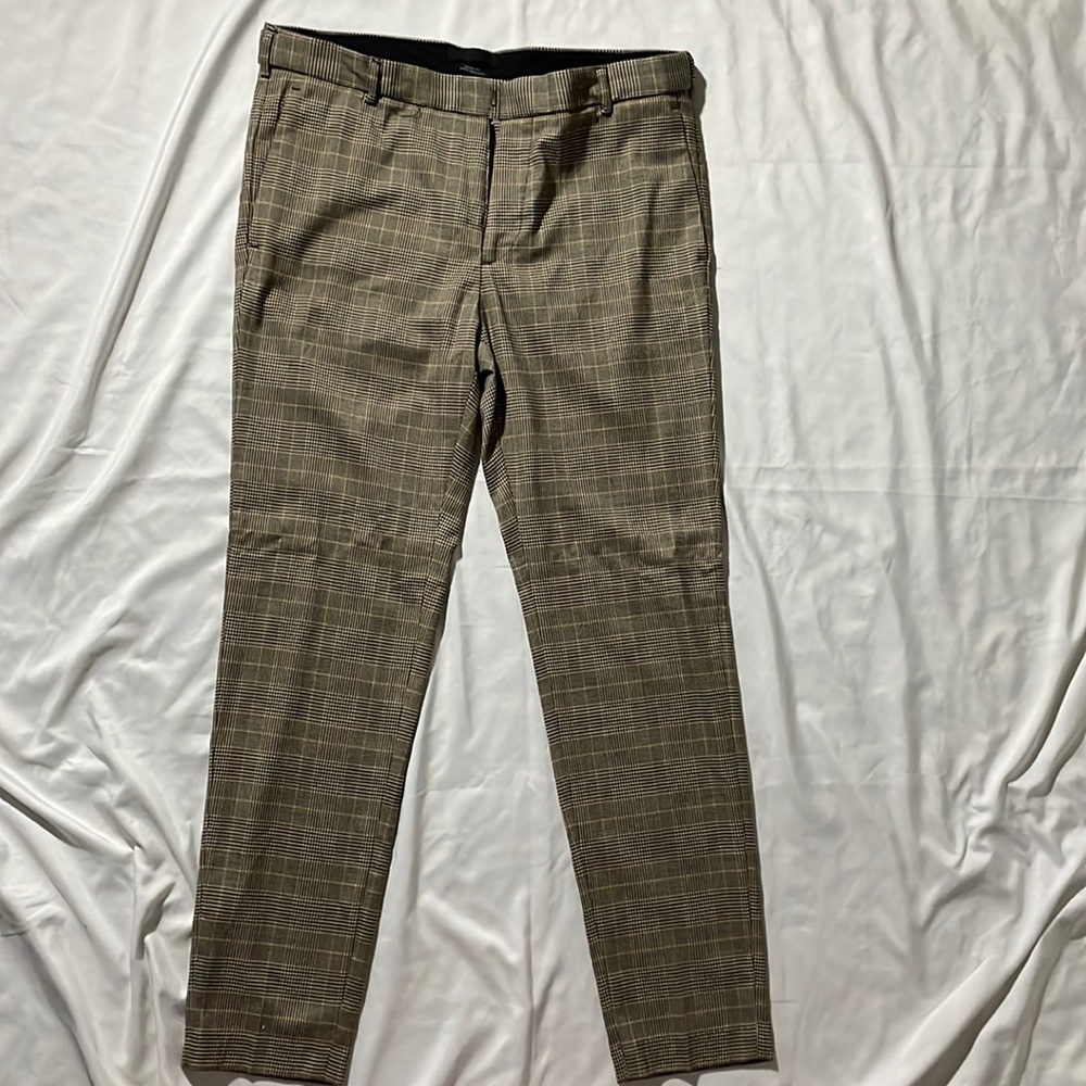 Men’s slim fit plaid dress pants